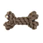 Picture of TOY DOG VELVET KNOTTED ROPE Bone Brown - 8in