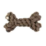 Picture of TOY DOG VELVET KNOTTED ROPE Bone Brown - 8in