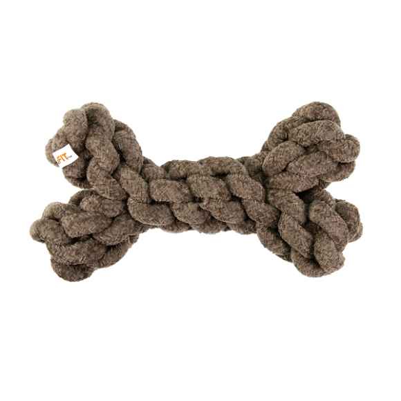 Picture of TOY DOG VELVET KNOTTED ROPE Bone Brown - 8in
