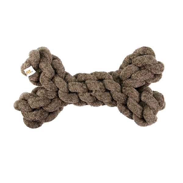 Picture of TOY DOG VELVET KNOTTED ROPE Bone Brown - 8in