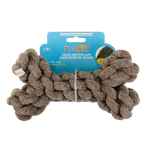 Picture of TOY DOG VELVET KNOTTED ROPE Bone Brown - 8in