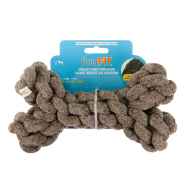 Picture of TOY DOG VELVET KNOTTED ROPE Bone Brown - 8in