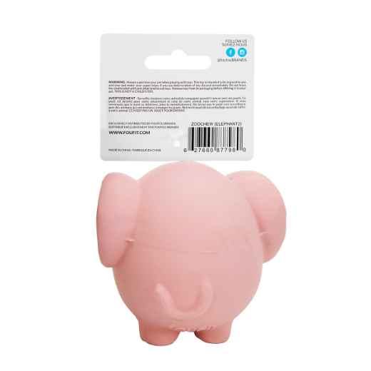 Picture of TOY DOG ZOO CHEW LATEX TOYS Pink Elephant - 4in