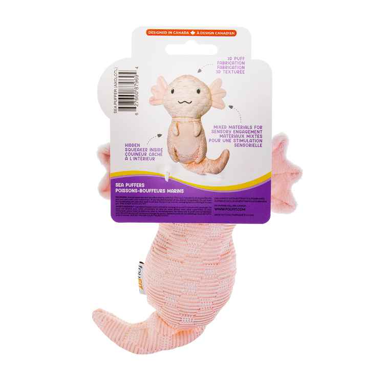 Picture of TOY DOG PUFF PLUSHIES UNDER THE SEA COLLECTION Axolotl - 7in