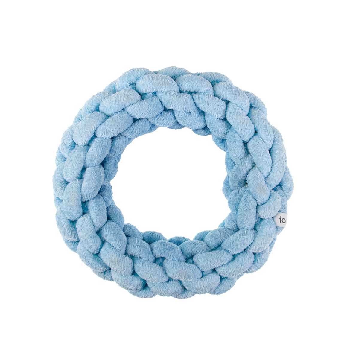 Picture of TOY DOG VELVET KNOTTED ROPE Ring Blue - 7.5in