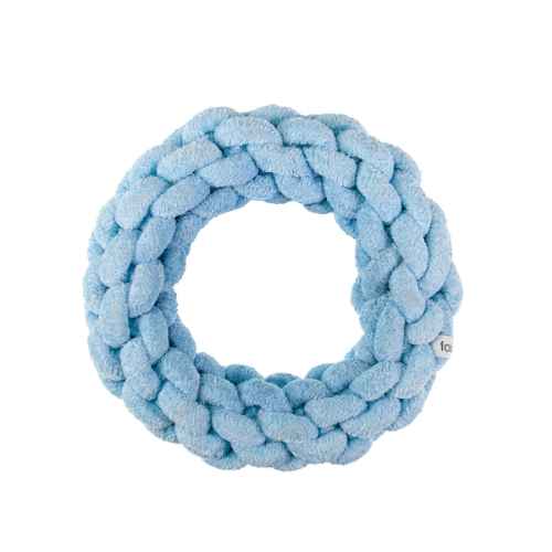 Picture of TOY DOG VELVET KNOTTED ROPE Ring Blue - 7.5in