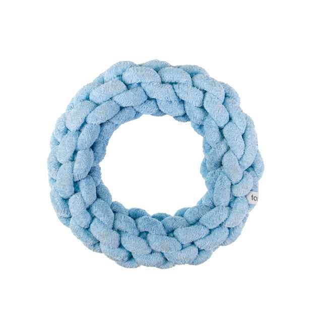 Picture of TOY DOG VELVET KNOTTED ROPE Ring Blue - 7.5in