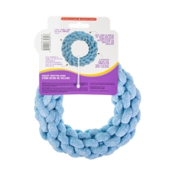 Picture of TOY DOG VELVET KNOTTED ROPE Ring Blue - 7.5in
