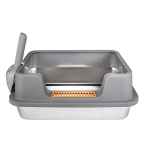 Picture of CAT LITTER BOX STEEL Simons with RIM & SCOOP - 50 x 35 x 22cm