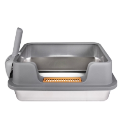 Picture of CAT LITTER BOX STEEL Simons with RIM & SCOOP - 19.7 x 13.8 x 8.7in