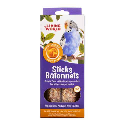 Picture of LIVING WORLD AVIAN BUDGIE STICKS Honey Drizzle 90g (80711) 2/pk - 3.2oz