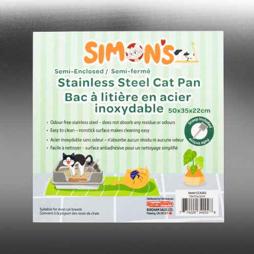 Picture of CAT LITTER BOX STEEL Simons with RIM & SCOOP - 50 x 35 x 22cm