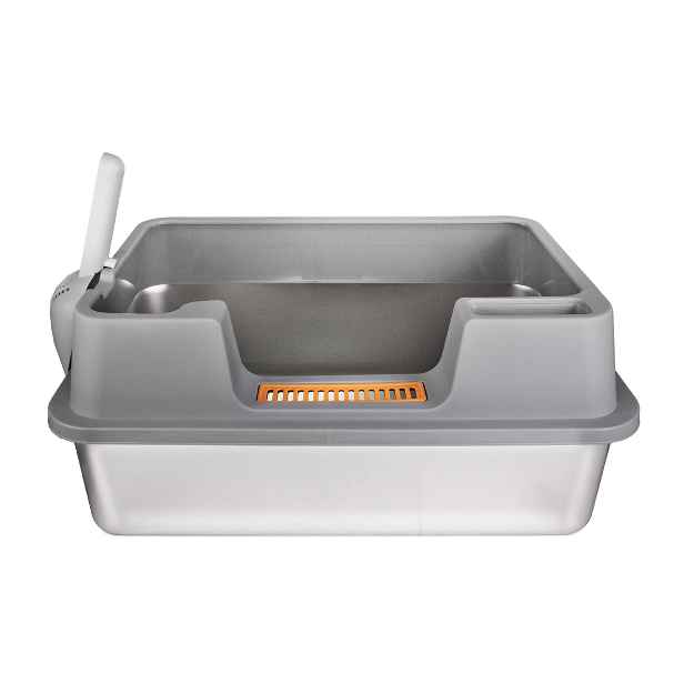 Picture of CAT LITTER BOX STEEL Simons with RIM & SCOOP - 23.6 x 15.7 x 10.6in