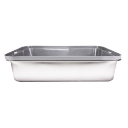 Picture of CAT LITTER BOX STEEL Simons with RIM & SCOOP - 19.7 x 13.8 x 8.7in