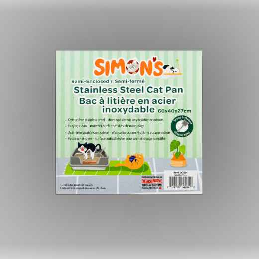 Picture of CAT LITTER BOX STEEL Simons with RIM & SCOOP - 60 x 40 x 27cm