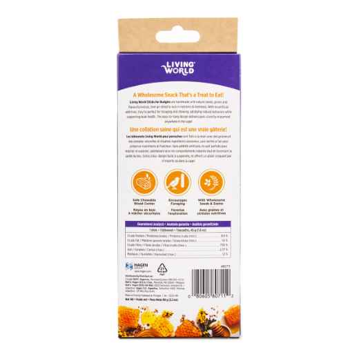 Picture of LIVING WORLD AVIAN BUDGIE STICKS Honey Drizzle 90g (80711) 2/pk - 3.2oz