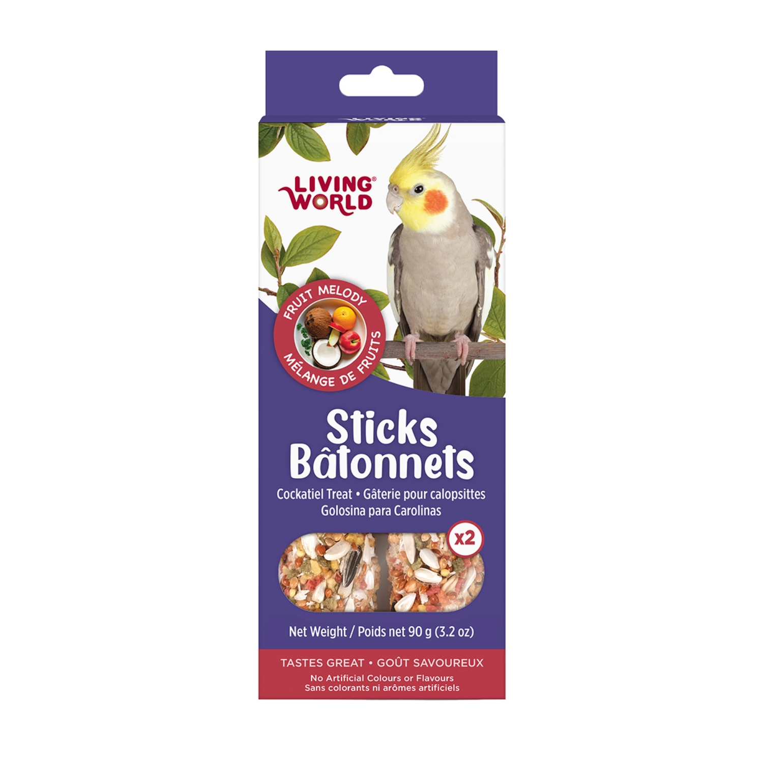 Picture of LIVING WORLD COCKATIEL FRUIT STICK 2/pk – 90g/3.2oz
