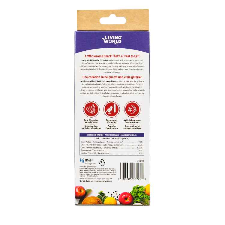 Picture of LIVING WORLD COCKATIEL FRUIT STICK 90g/3.2oz -  2/pk