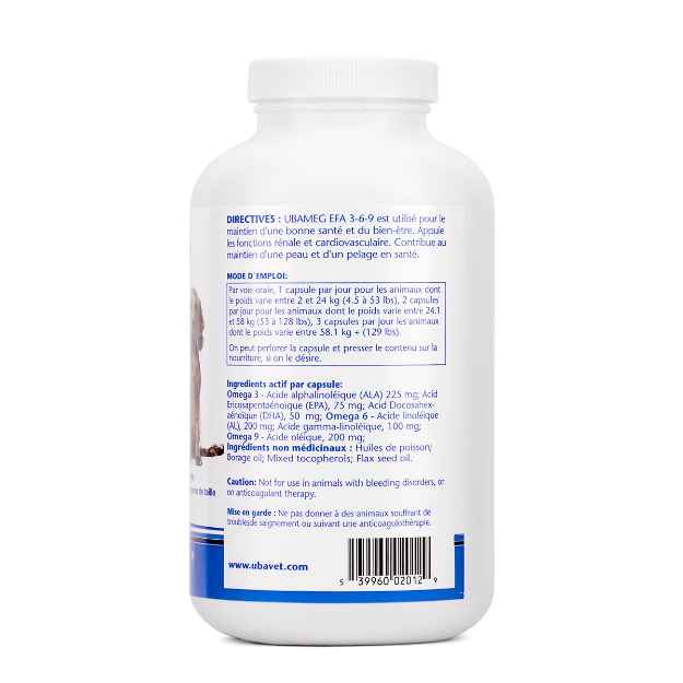 Picture of UBAVET UBAMEG OMEGA 3-6-9 FATTY ACID CAPS - 180's