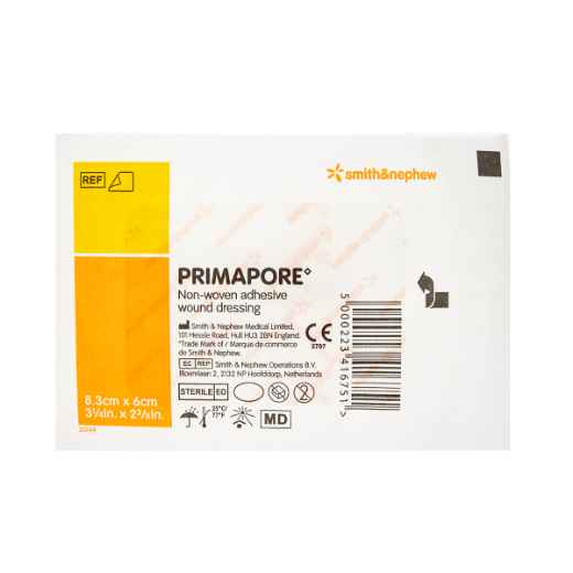 Picture of PRIMAPORE ADHESIVE NON WOVEN DRESSING 8.3cm x 6cm - 50/box