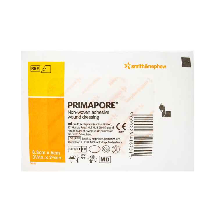 Picture of PRIMAPORE ADHESIVE NON WOVEN DRESSING 8.3cm x 6cm - 50/box