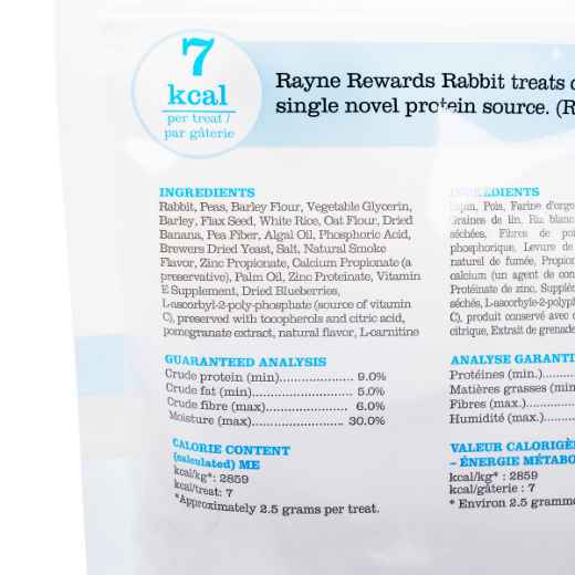 Picture of CANINE RAYNE REWARDS TRAINING TREAT RABBIT - 170gm