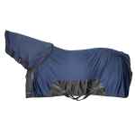 Picture of BACK ON TRACK EQUINE MESH RUG DELUXE with HOOD NAVY BLUE - 78in