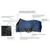 Picture of BACK ON TRACK EQUINE MESH RUG DELUXE with HOOD NAVY BLUE - 78in