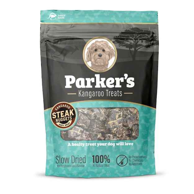 Picture of TREAT DOG PARKERS KANGAROO STEAK NUGGETS - 75g