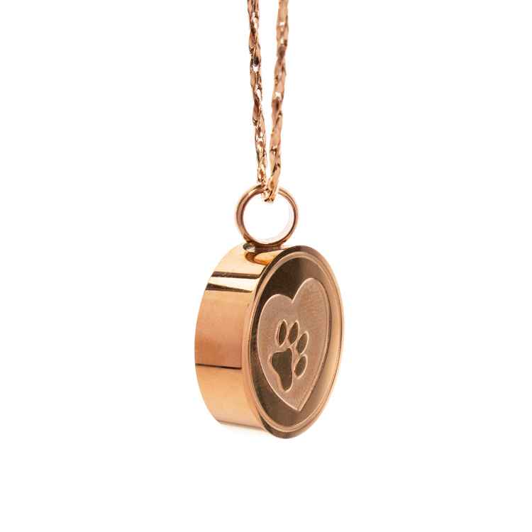 Picture of CREMATION JEWELRY PAWS on YOUR HEART PENDANT - Rose Gold