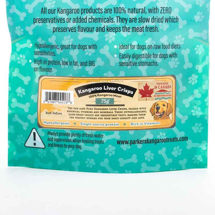 Picture of TREAT DOG PARKERS KANGAROO LIVER CRISPS - 75g