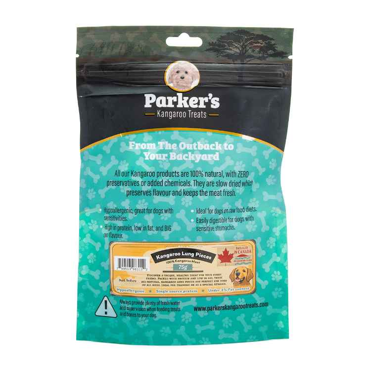 Picture of TREAT DOG PARKERS KANGAROO LUNG PIECES - 75g