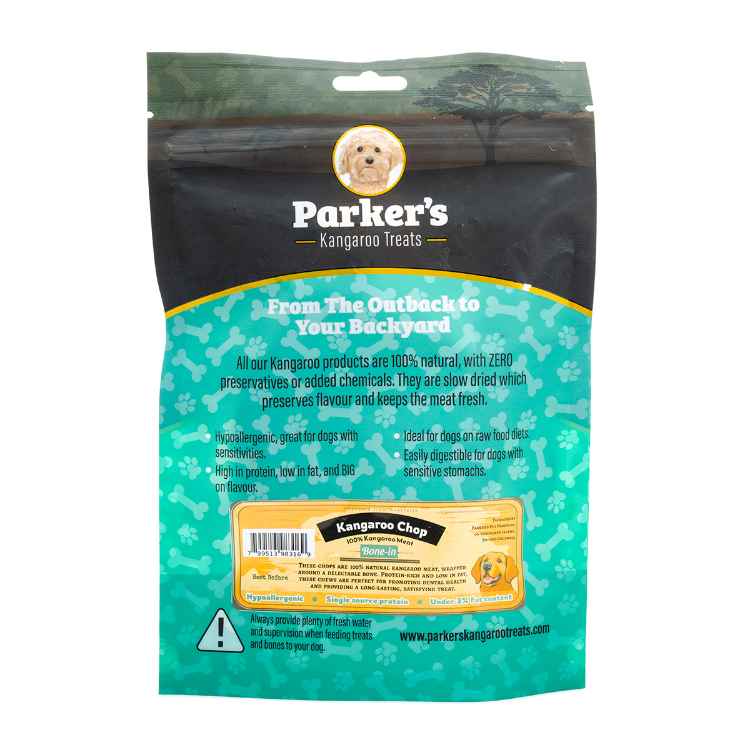 Picture of TREAT DOG PARKERS KANGAROO KANGAROO CHOP - 75g