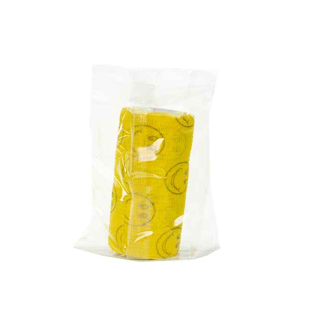 Picture of COHESIVE BANDAGE JorWrap Yellow w/ Smiley Faces (J1625H) 4in x 5yards - 12/box