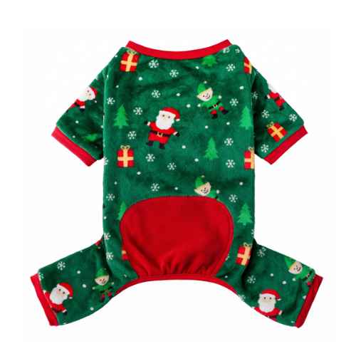 Picture of XMAS CANINE PYJAMA PULL ON EASY FIT PATTERNED GREEN – X Small