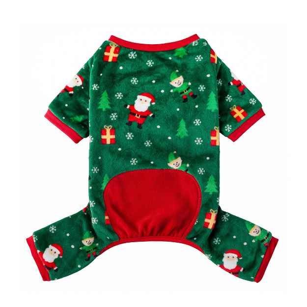 Picture of XMAS CANINE PYJAMA PULL ON EASY FIT PATTERNED GREEN – Small