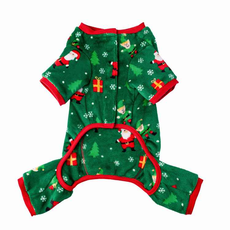 Picture of XMAS CANINE PYJAMA PULL ON EASY FIT PATTERNED GREEN – Medium