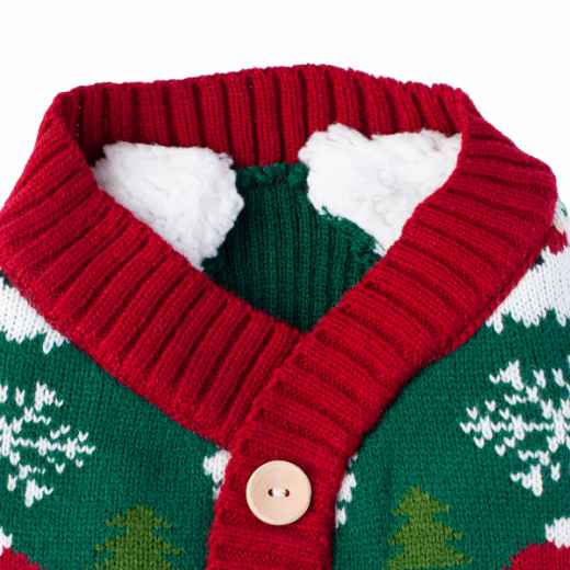Picture of XMAS CANINE CARDIGAN PATTERNED GREEN – Large