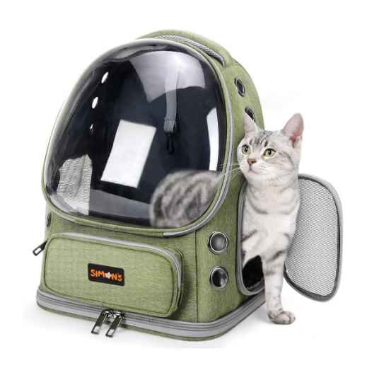 Picture of CARRIER CAT SIMONS BUBBLE BACKPACK GREEN - 16.5x13.5x10.6in