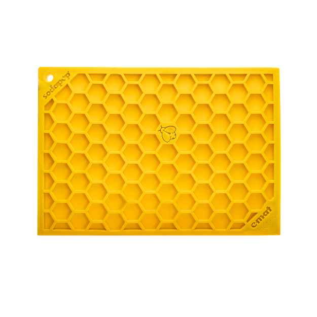 Picture of LICKING MAT SodaPup HONEYCOMB DESIGN Yellow – 5x7in