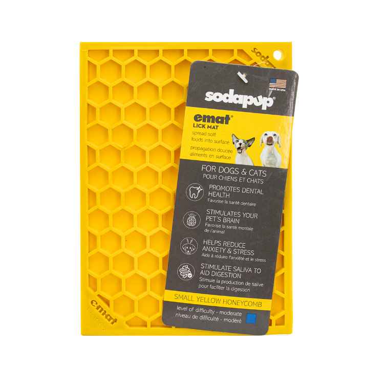 Picture of LICKING MAT SodaPup HONEYCOMB DESIGN Yellow – 5x7in
