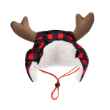 Picture of XMAS CANINE HAT BUFFALO CHECK W/ANTLERS - Medium