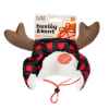 Picture of XMAS CANINE HAT BUFFALO CHECK W/ANTLERS - Medium