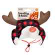 Picture of XMAS CANINE HAT BUFFALO CHECK W/ANTLERS - Medium