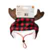Picture of XMAS CANINE HAT BUFFALO CHECK W/ANTLERS - Medium