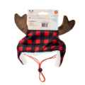 Picture of XMAS CANINE HAT BUFFALO CHECK W/ANTLERS - Medium