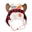 Picture of XMAS CANINE HAT BUFFALO CHECK W/ANTLERS - Large