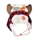 Picture of XMAS CANINE HAT BUFFALO CHECK W/ANTLERS - Large