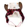 Picture of XMAS CANINE HAT BUFFALO CHECK W/ANTLERS - Large