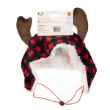 Picture of XMAS CANINE HAT BUFFALO CHECK W/ANTLERS - Large